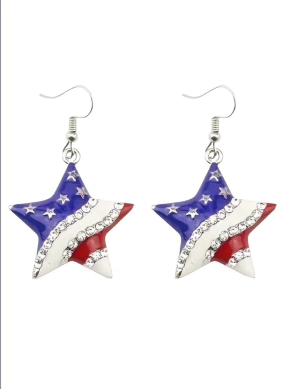 New Patriotic USA Flag Star Earrings Rhinestones Dangle 4th of July
C3 - Picture 5 of 5